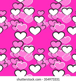 Valentine's Day Background. Vector seamless pattern with hearts.