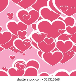 Valentine's Day Background. Vector seamless pattern with hearts.