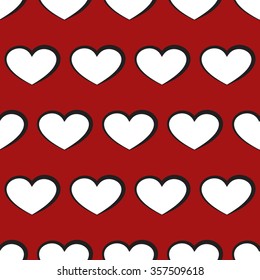 Valentine's Day Background. Vector seamless pattern with hearts.