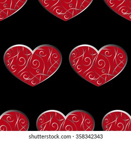 Valentine's Day Background. Vector seamless pattern with hearts.