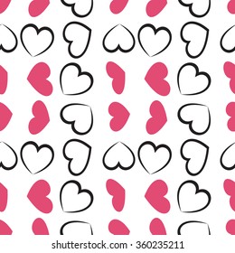 Valentine's Day Background. Vector seamless pattern with hearts. Abstract background for creating card, web page background, wallpaper and textile.