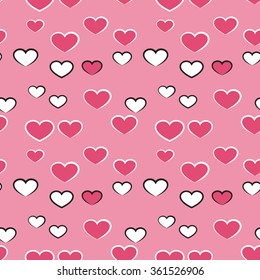 Valentine's Day Background. Vector seamless pattern with hearts.