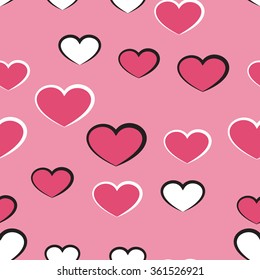 Valentine's Day Background. Vector seamless pattern with hearts.