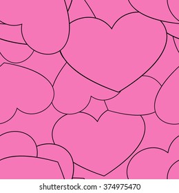 Valentine's Day Background. Vector seamless pattern with hearts.
