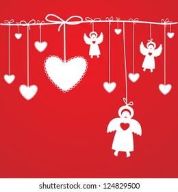 Valentine's day background. Vector template.