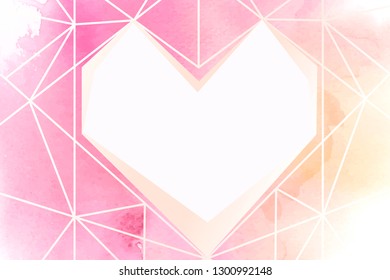 Valentine's Day background watercolor style vector