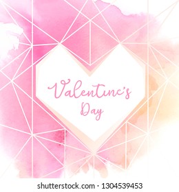 Valentines Day background watercolor style vector