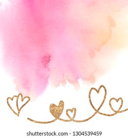 Valentines Day background watercolor style vector