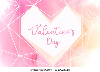 Valentines Day background watercolor style vector