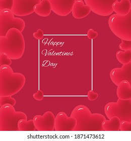 Fondo del Día de San Valentín con marco blanco y corazones