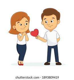 Cartoon Romantic Boy And Girl Stock Illustrations Images Vectors Shutterstock