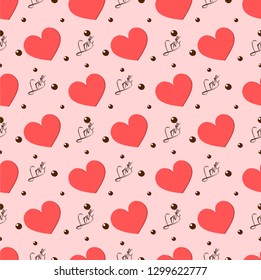 Valentine's Day Background,hearts seamless vector pattern