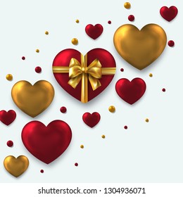 Valentine's Day background.Romantic composition with hearts .