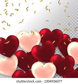 Valentine's Day background.Romantic composition with hearts .