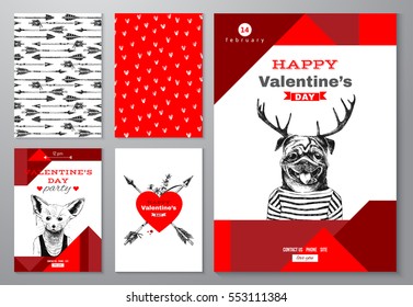 Valentine's Day backgrounds set
