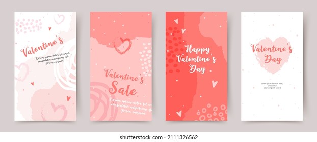 Valentine's day backgrounds. Vector illustrations for greeting card,  online shopping, sale ads, web and social media post, marketing, banner