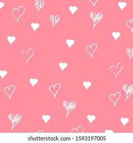 valentine's day backgroung. Pattern with hearts. Vector repeating texture