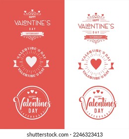 Valentine's day badge collection vector