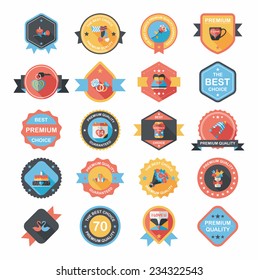 Valentine's Day badge flat banner design background set, eps10