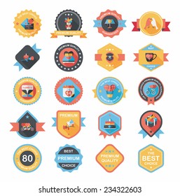 Valentine's Day badge flat banner design background set, eps10