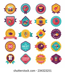 Valentine's Day badge flat banner design background set, eps10