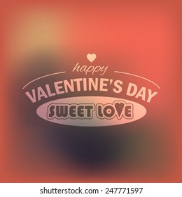 Valentine's Day Badge Will Love You Forever Text Blurred Orange Vector Template