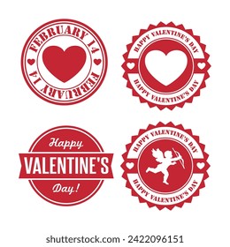 Valentine's Day Badges Free Vector art