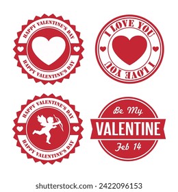 Valentine's Day Badges Free Vector art