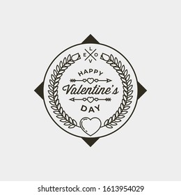 Valentines day badges and stickers. 14 february vector illustration