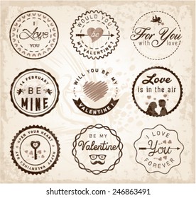 Valentines Day Badges and Typography Elements