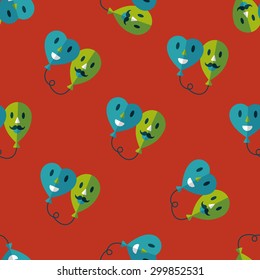 Valentine's Day ballons flat icon,eps10 seamless pattern background