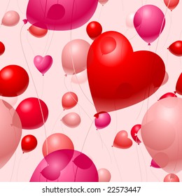 Valentines Day Balloon background seamless vector tile