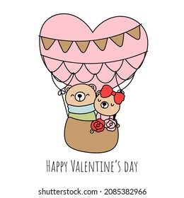 Valentine's day balloon with cute bear 