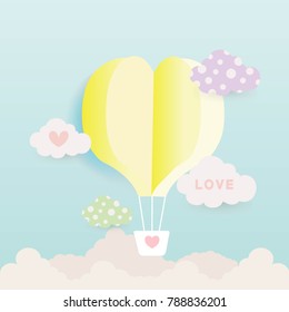 Valentine's day, balloon heart illustration.