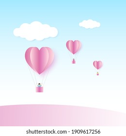 Valentine's day balloon heart on abstract background with and young joyful. Vector illustration. EPS 10