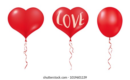 Valentine's day - Balloon set. Vector design isolated for all backgrounds.