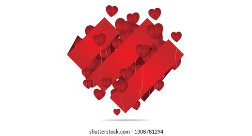 Valentine's Day Balloons & Balloon Bouquets heart ribbon background banner paper card