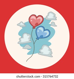 Valentine's Day balloons theme elements