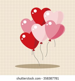 Valentine's Day balloons theme elements