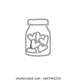 Valentine's Day, bank, hearts icon. Simple thin line, outline vector of valentine's day icons for ui and ux, website or mobile application