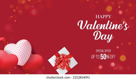  Valentine's day banner 3d design eps vector 
