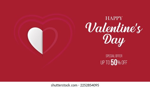  Valentine's day banner 3d design eps vector 
