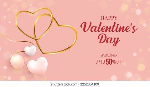  Valentine's day banner 3d design eps vector 
