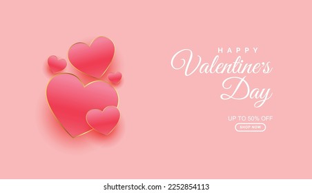  Valentine's day banner 3d design eps vector 