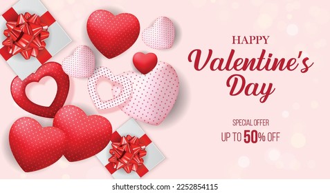  Valentine's day banner 3d design eps vector 