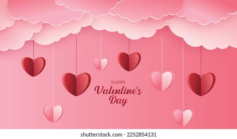  Valentine's day banner 3d design eps vector 