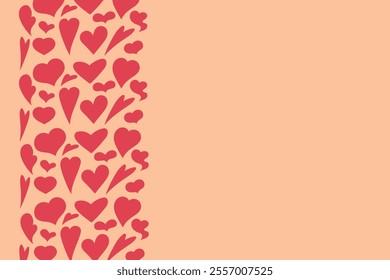 Valentine's Day banner background card with red hearts