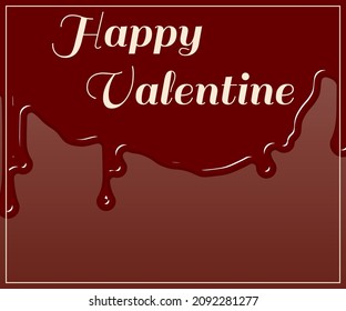 Valentine's Day banner, brown background with dripping chocolate, 336x280