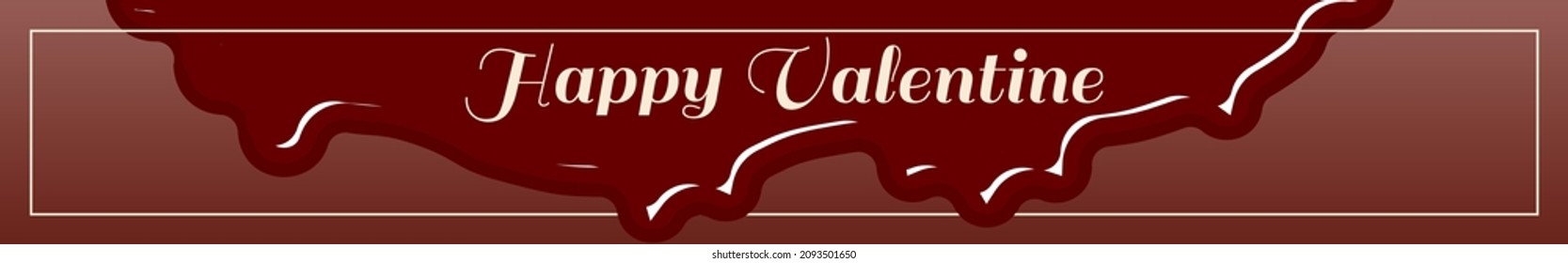 Valentine's Day banner, brown background with dripping chocolate, 320x50