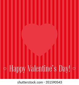  Valentine's Day Banner for design poster, card or invite with hearts and title on red background. Vector illustration.